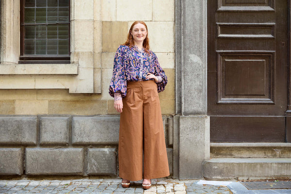 Viscose bleue à imprimé cachemire - €26/m