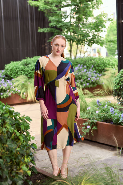 Viscose à grand imprimé abstrait - €26/m