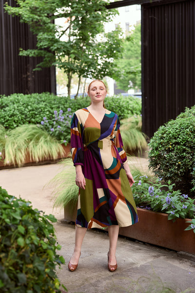 Viscose à grand imprimé abstrait - €26/m