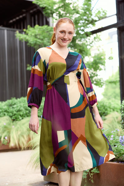 Viscose à grand imprimé abstrait - €26/m