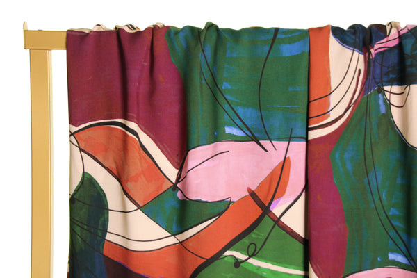 Viscose met grote kleurrijke abstracte print - €26/m