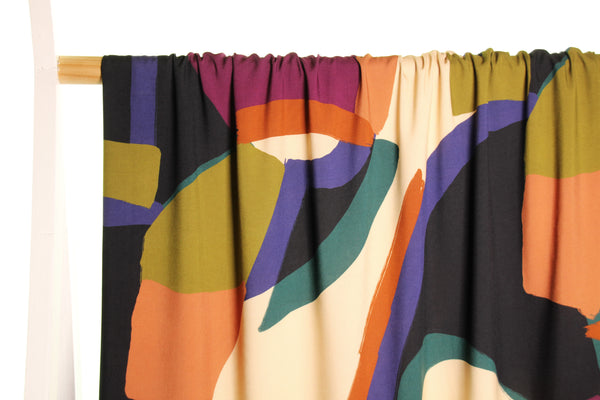 Viscose à grand imprimé abstrait - €26/m