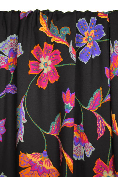 Black viscose with flowers - €26/m