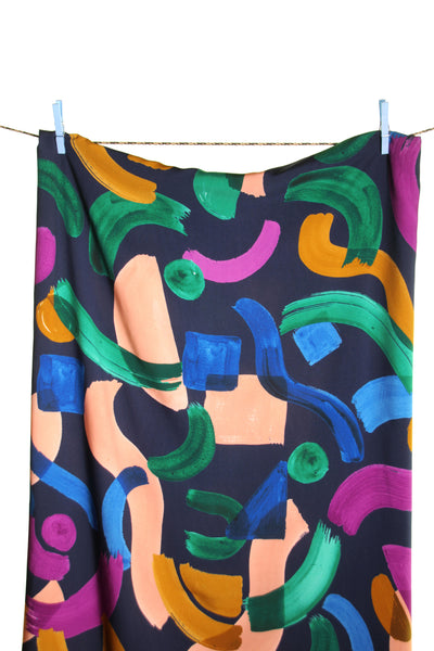 Colourful graphic print viscose - €26/m