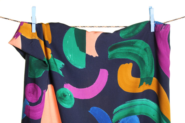 Colourful graphic print viscose - €26/m