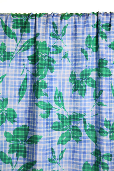 Zacht geruite textuur-viscose - €26/m
