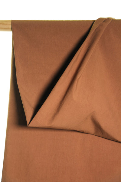 Coton 'papertouch' en marron moka - Bio - €21,5/m