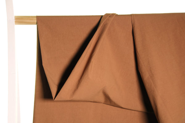 Coton 'papertouch' en marron moka - Bio - €21,5/m