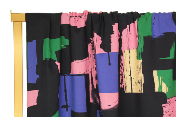 Colour block black cotton - €26/m