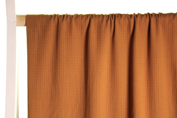 Coupon échantillon - Coton texturé brun caramel