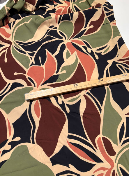 Coupon échantillon - Viscose fleurs d'automne