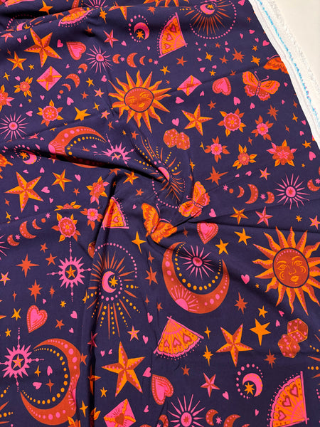 Sample piece - Purple-blue celestial viscose