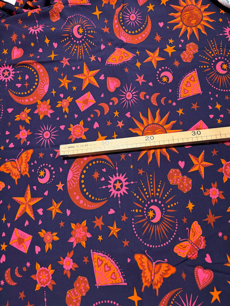 Sample piece - Purple-blue celestial viscose