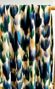 Sample piece - Blue and ochre viscose - 1,8m