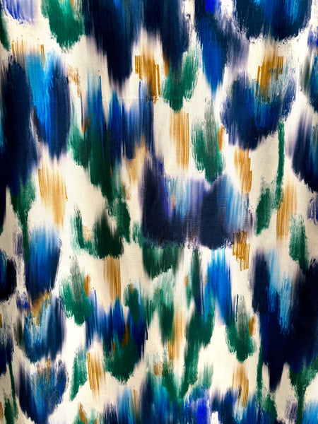 Sample piece - Blue and ochre viscose - 1,8m