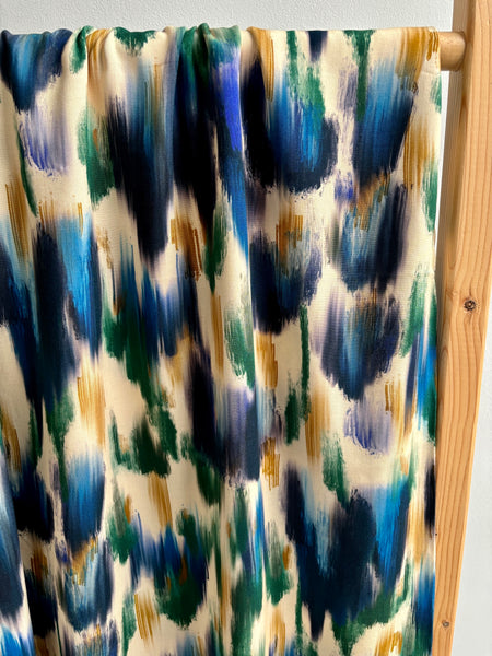 Sample piece - Blue and ochre viscose - 1,8m