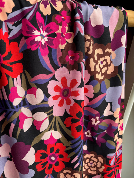 Sample piece - Colourful flower viscose