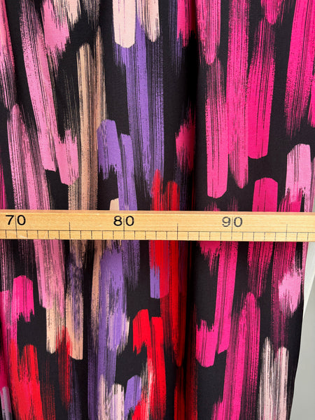 Coupon échantillon - Viscose à imprimé de pinceaux multicolores