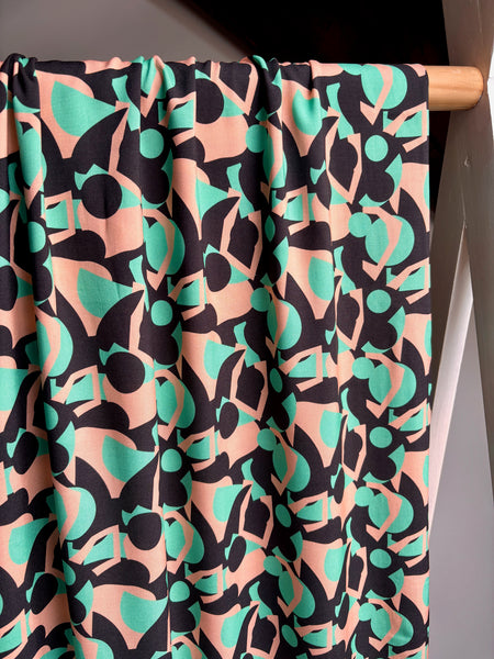 Coupe stof - Abstracte print viscose
