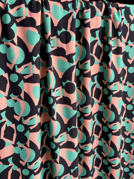 Coupe stof - Abstracte print viscose