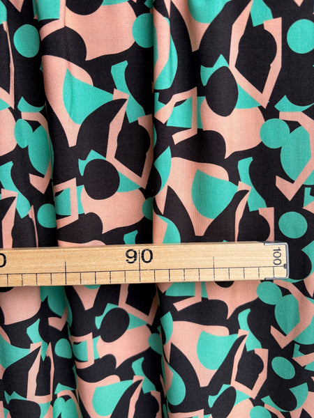 Coupe stof - Abstracte print viscose