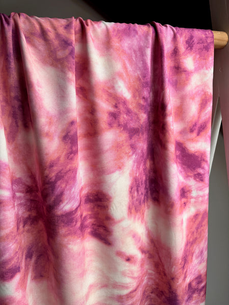 Sample piece - Pink tie dye viscose