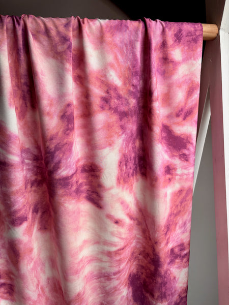 Sample piece - Pink tie dye viscose