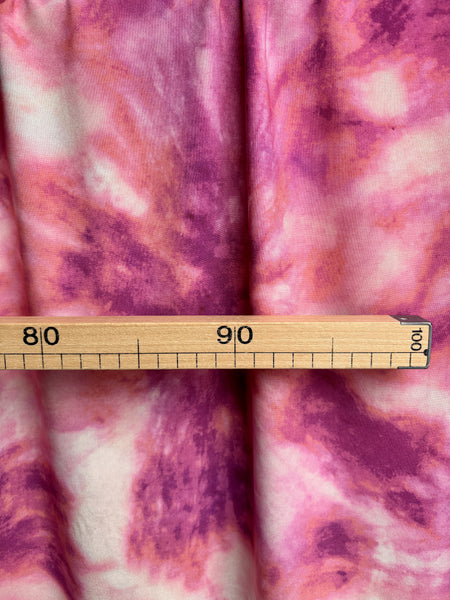 Sample piece - Pink tie dye viscose