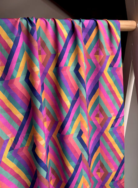 Coupon échantillon - Viscose à carreaux colorés