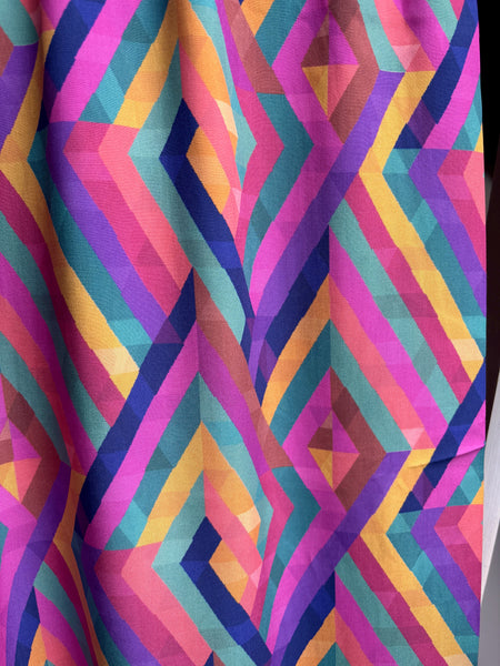 Coupon échantillon - Viscose à carreaux colorés