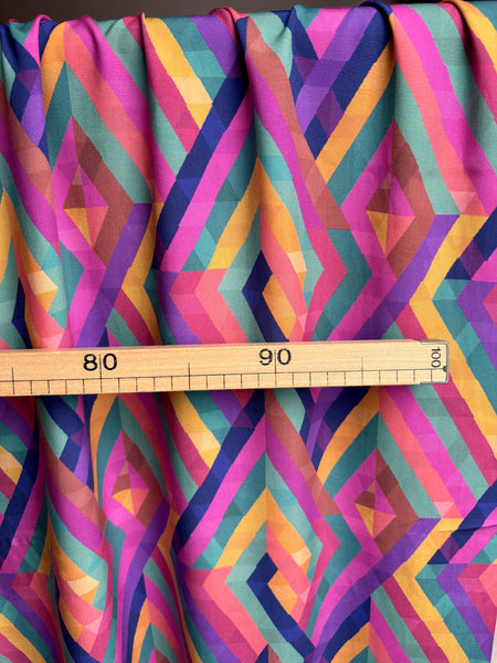 Coupon échantillon - Viscose à carreaux colorés