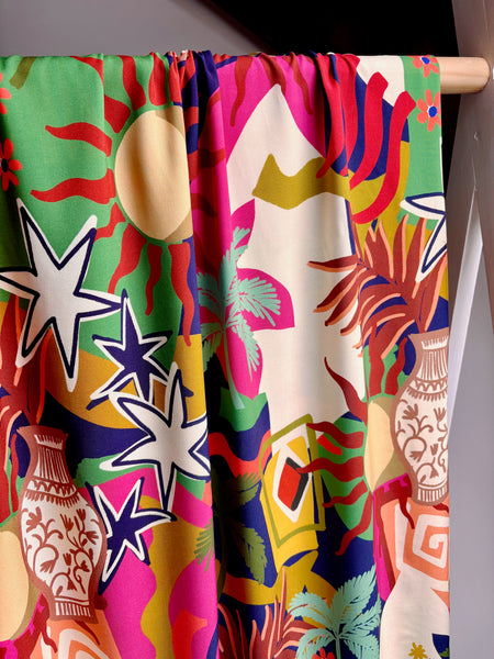 Sample piece - Abstract summer viscose