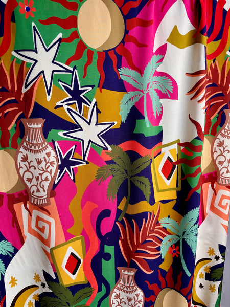 Sample piece - Abstract summer viscose