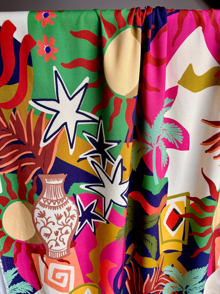Sample piece - Abstract summer viscose
