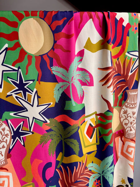 Sample piece - Abstract summer viscose