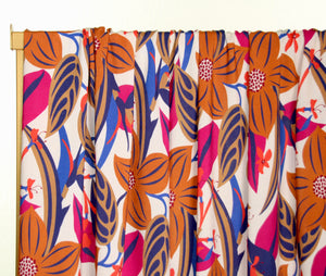 Coupon - Viscose fuchsia et orange foncé