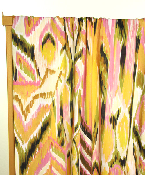 Sample piece - Pink and yellow summer print viscose