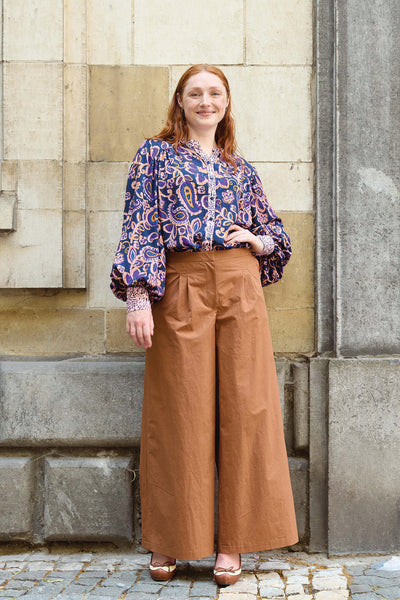 Coton 'papertouch' en marron moka - Bio - €21,5/m