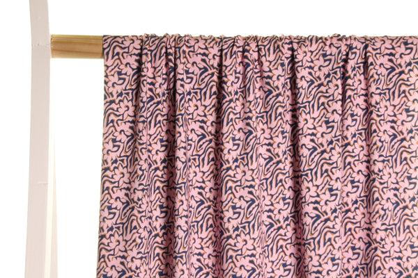 Viscose bleue et rose - €26/m