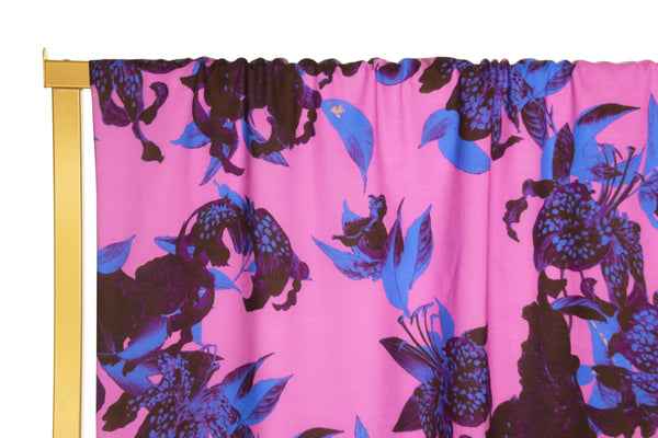 Purple cotton with flowers - €26/m