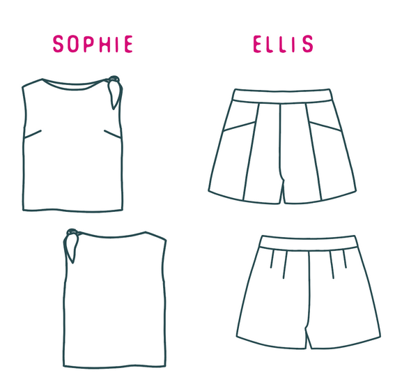 Sophie&Ellis top and shorts - PDF pattern