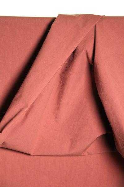 Coton 'papertouch' en terracotta rose - Bio - €21,5/m