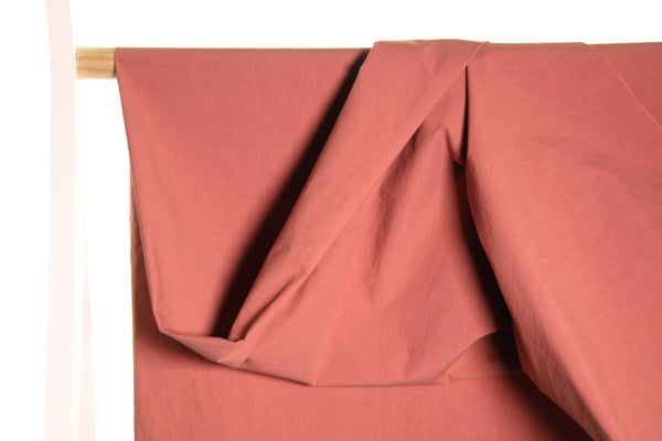 Coton 'papertouch' en terracotta rose - Bio - €21,5/m