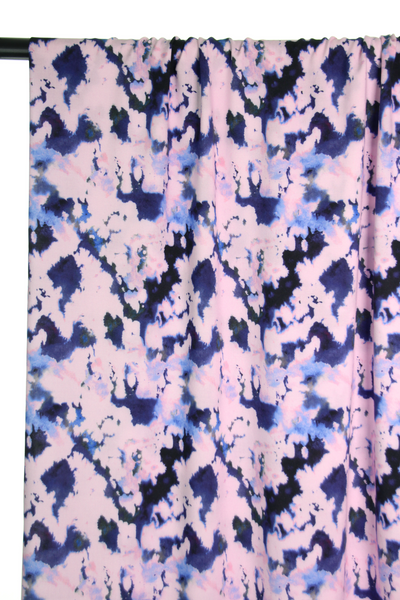 Blue and pink tie dye viscose - €26/m