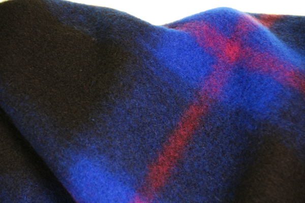 Black and royal blue checked wool blend - €33,5/m